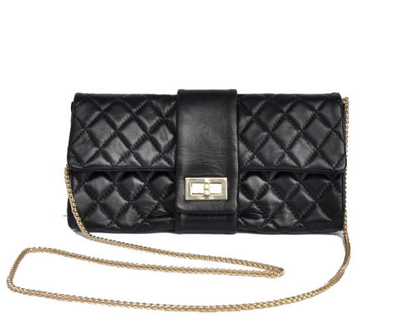 Fake Chanel Mademoiselle Turnlock Clutch Bags 2253 Black On Sale - Click Image to Close
